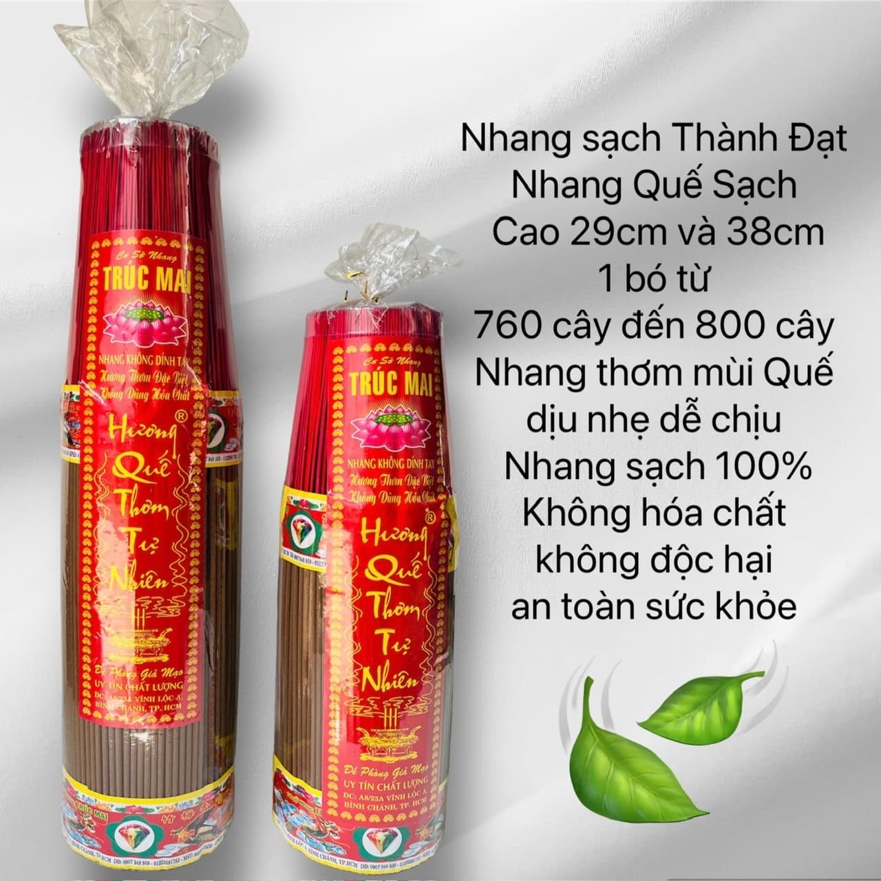 1kg Nhang Quế, mùi thơm dịu nhẹ, ít tàn ít khói, không hóa chất độc hại.